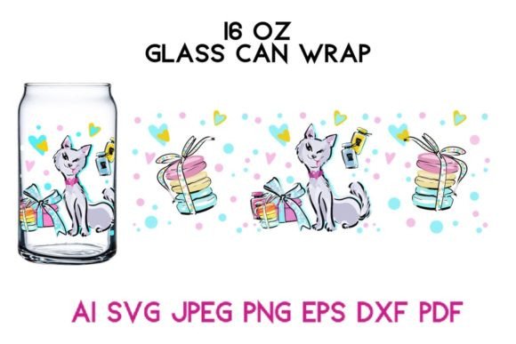 16 Oz Glass Fashion, Love and Cat SVG Review