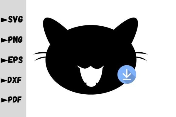 Cat Face Silhouette SVG for Embroidery Projects