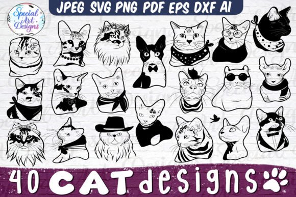 Cat Svg Bundle Cats Clipart Review