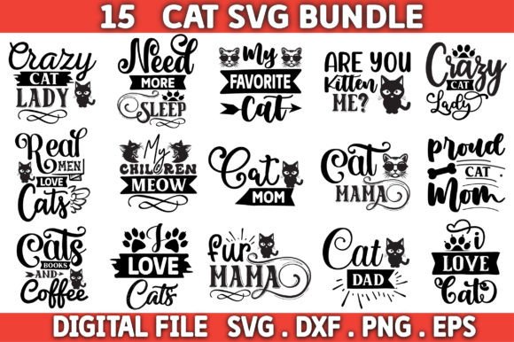 Cat Svg Bundle for Embroidery Projects