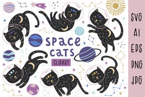 Celestial Cat Svg for Embroidery Projects
