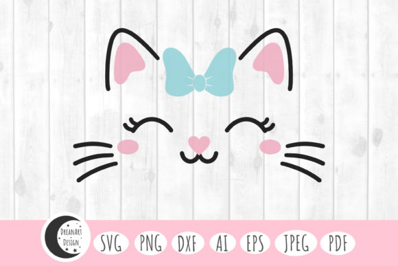 Cute Cat Face Svg for Embroidery Projects