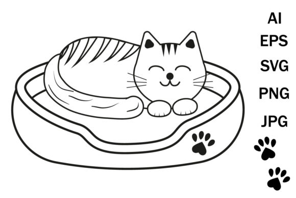 Cute Sleeping Kitten Svg Coloring Book Review