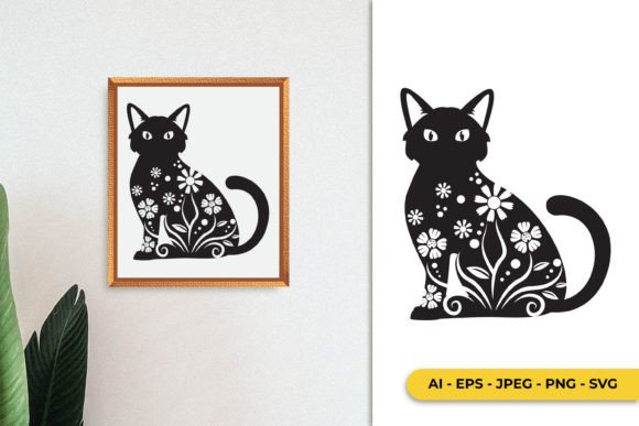 Floral Inside Cat SVG Review for Embroidery Projects