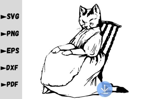 Mama Cat Sleeping SVG for Embroidery Projects